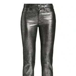 FRAME- NWT Le High Skinny Crop High Rise Silver /Black Jeans sz 24